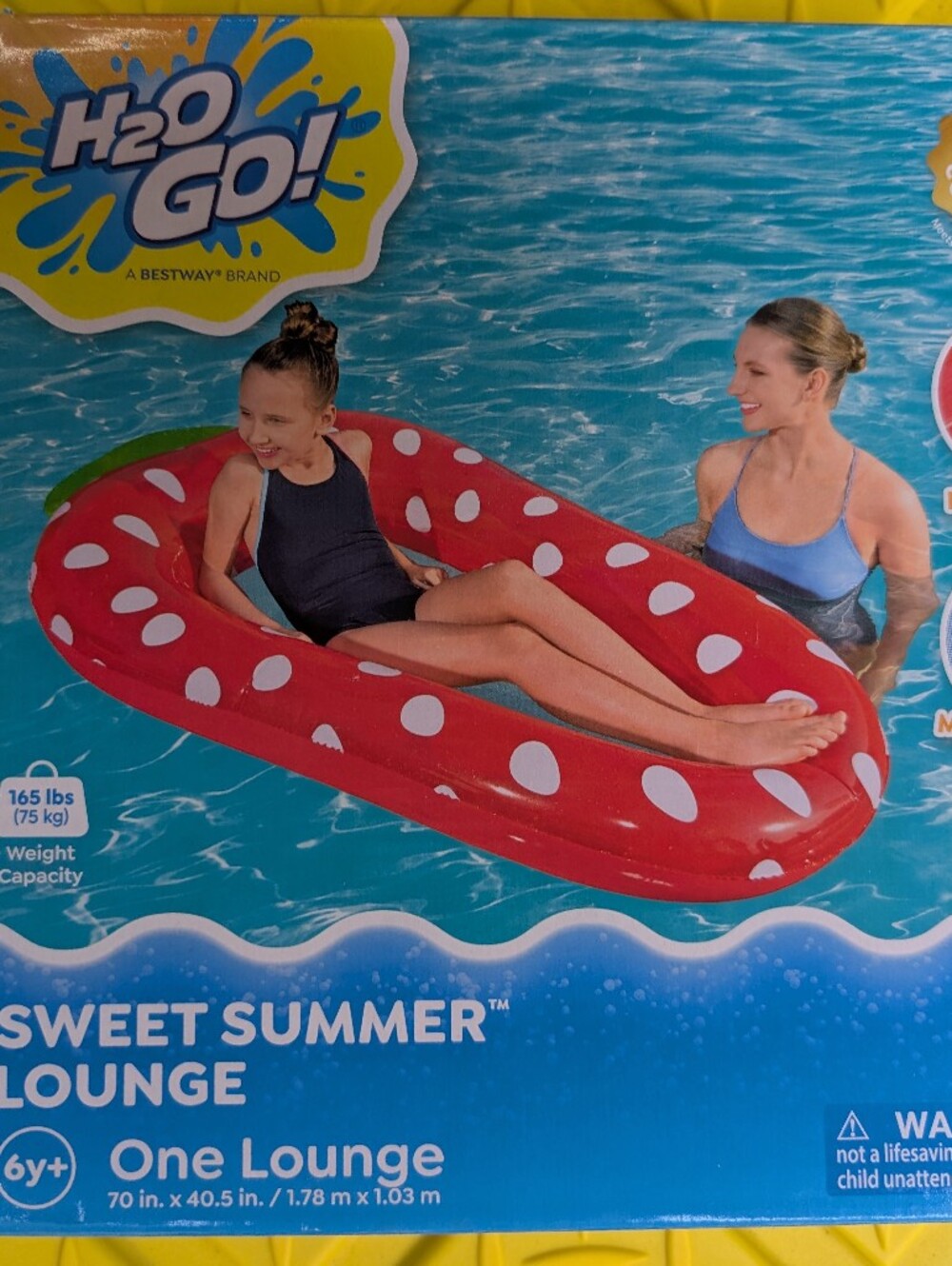 Red Strawberry Kids Lounge Inflatable Float